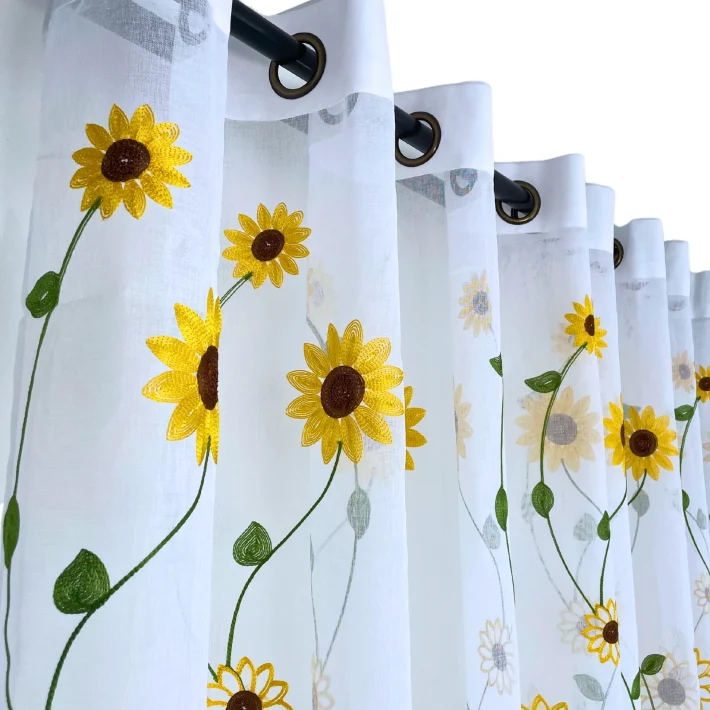 Set Visillo Premium Lino Bordado