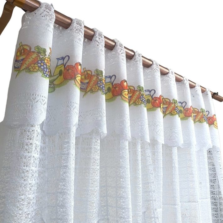 Visillo De Cocina Estampado, 150 X 120 Cm